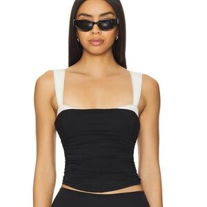 Free People 2 Tone Tank Black and White